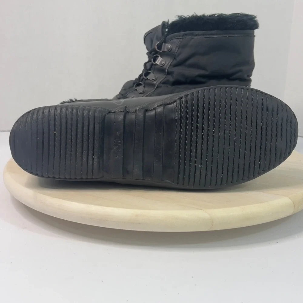 Sorel Kaufman Canada Womens Boots Winter Black Fur Lined Insulated Waterproof 10